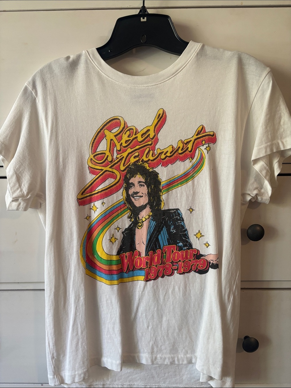 Daydreamer Rod Stewart Tee with Multicolor Retro Tour Design XS